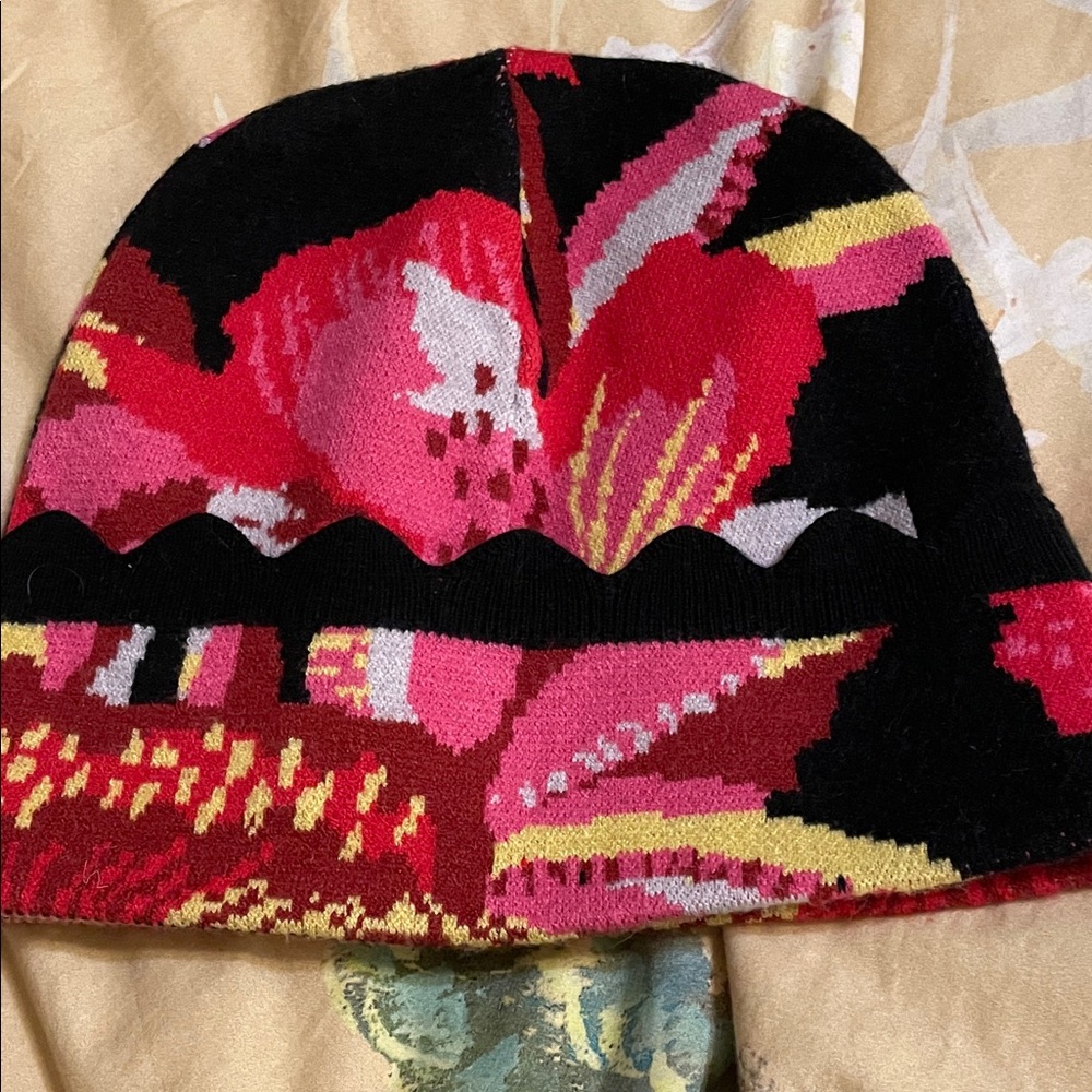 Farm Rio Floral Knit Beanie Hat